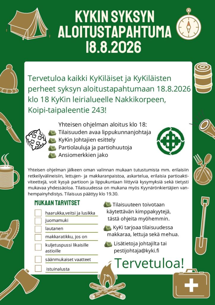 Kykin syksyn 2026 aloitustapahtuma Kykiläisille ja kykiläisten perheille - Lue lisää